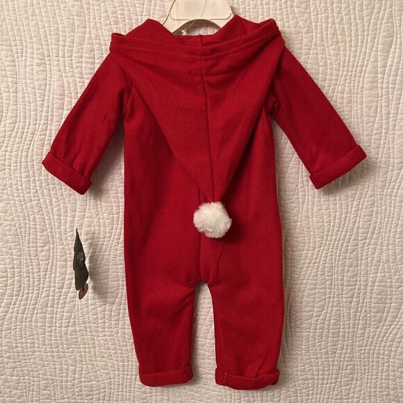 Baby Christmas Hooded Fleece Coverall Baby’s 0/3m Holiday Outfit African Santa - Picture 4 of 6